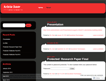 Tablet Screenshot of kristabaer.wordpress.com