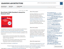 Tablet Screenshot of learningarchitecture.wordpress.com