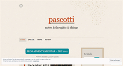 Desktop Screenshot of pascotti.wordpress.com