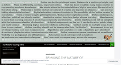 Desktop Screenshot of onlineteachingmanifesto.wordpress.com