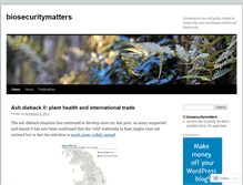 Tablet Screenshot of biosecuritymatters.wordpress.com