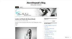 Desktop Screenshot of abovethepeak.wordpress.com