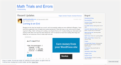 Desktop Screenshot of math0trials0and0errors.wordpress.com