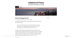 Desktop Screenshot of lebanoninfocus.wordpress.com