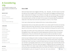 Tablet Screenshot of aconsideringlily.wordpress.com