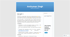 Desktop Screenshot of anshumansingh26.wordpress.com