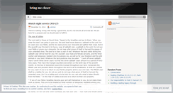 Desktop Screenshot of bringingmecloser.wordpress.com