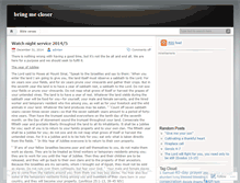 Tablet Screenshot of bringingmecloser.wordpress.com