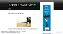 Desktop Screenshot of leisurecommunities.wordpress.com