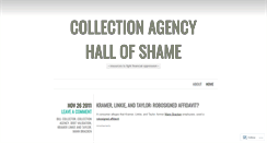 Desktop Screenshot of collectionagencyhallofshame.wordpress.com