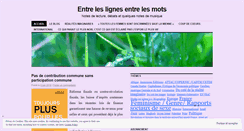 Desktop Screenshot of entreleslignesentrelesmots.wordpress.com
