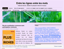 Tablet Screenshot of entreleslignesentrelesmots.wordpress.com