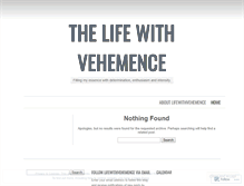 Tablet Screenshot of lifewithvehemence.wordpress.com
