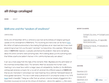 Tablet Screenshot of allthingscataloged.wordpress.com