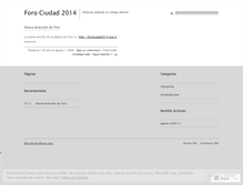 Tablet Screenshot of forociudad2014.wordpress.com