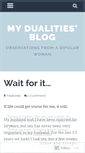 Mobile Screenshot of mydualities.wordpress.com