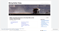 Desktop Screenshot of miningsafetytoday.wordpress.com