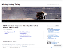 Tablet Screenshot of miningsafetytoday.wordpress.com