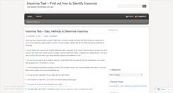 Desktop Screenshot of insomniatesttipsonhowtoidentifyinsomnia.wordpress.com