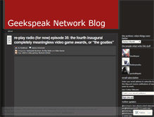 Tablet Screenshot of geekspeakradio.wordpress.com