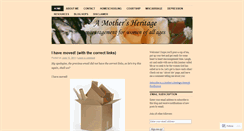 Desktop Screenshot of amothersheritage.wordpress.com