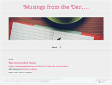 Tablet Screenshot of musingsfromtheden.wordpress.com