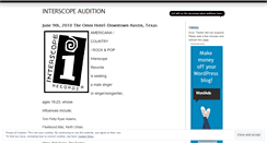 Desktop Screenshot of interscopeaudition.wordpress.com