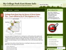 Tablet Screenshot of mycollegeparkeast.wordpress.com