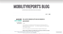 Desktop Screenshot of mobilityreport.wordpress.com