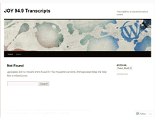 Tablet Screenshot of joy949transcripts.wordpress.com