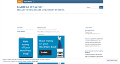 Desktop Screenshot of kariukiwaweru.wordpress.com