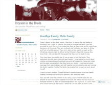 Tablet Screenshot of bryantinthebush.wordpress.com