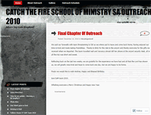 Tablet Screenshot of catchthefireschoolofministrysaoutreach2010.wordpress.com