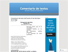 Tablet Screenshot of comentariotexto.wordpress.com