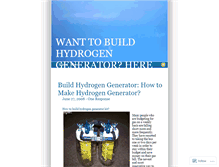 Tablet Screenshot of buildhydrogengenerator.wordpress.com