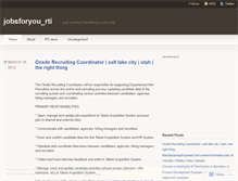 Tablet Screenshot of jobsforyourti.wordpress.com