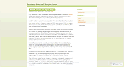 Desktop Screenshot of fantasyfootballprojections.wordpress.com
