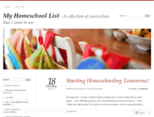 Tablet Screenshot of myhomeschoolist.wordpress.com