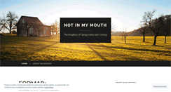 Desktop Screenshot of notinmymouth.wordpress.com