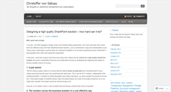 Desktop Screenshot of christoffervonsabsay.wordpress.com