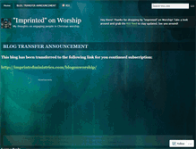 Tablet Screenshot of imprintedblogonworship.wordpress.com