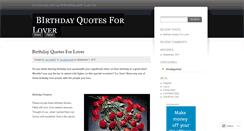 Desktop Screenshot of birthdayquotesforlover.wordpress.com