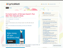 Tablet Screenshot of lyricssmasti.wordpress.com