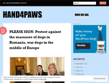 Tablet Screenshot of hand4paws.wordpress.com