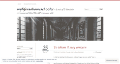 Desktop Screenshot of mylifeasahomeschooler.wordpress.com