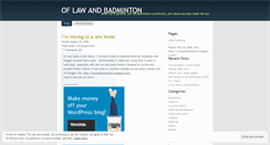 Desktop Screenshot of lawandbadminton.wordpress.com