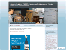 Tablet Screenshot of cosolidariointerderesidentesbolivianosenelexterior.wordpress.com