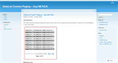 Desktop Screenshot of datalistpaging.wordpress.com