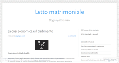 Desktop Screenshot of lettomatrimoniale.wordpress.com