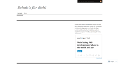 Desktop Screenshot of behaltsfuerdich.wordpress.com